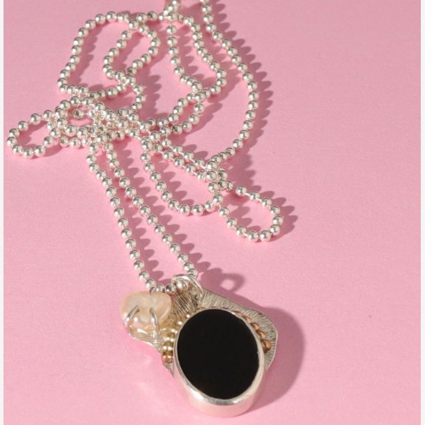 Coco Pearl and Onyx Necklace